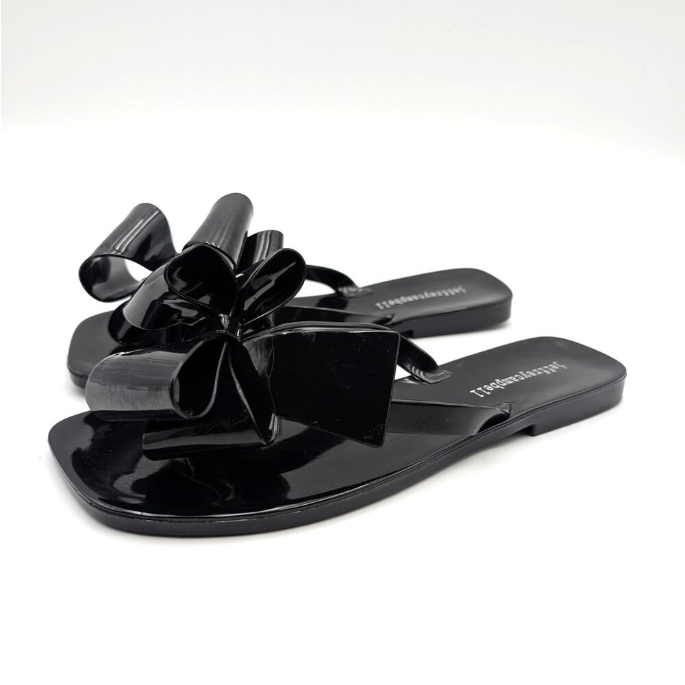 Jeffrey Campbell Sugary Flip Flop Sandals Women's Black Matte Size US7 EU38